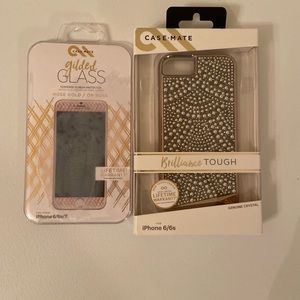 Rose Gold Phone Case And Screen Protector